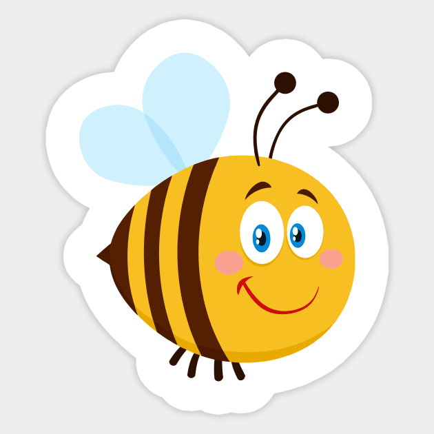 Cute Bee Cartoon Character Sticker by HitToon